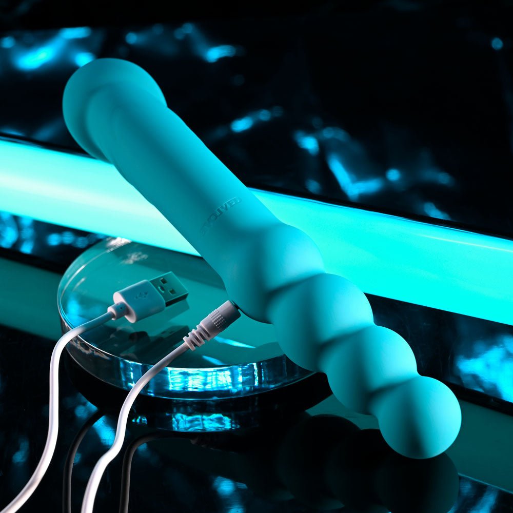 Evolved FLIP FLOP - Blue 23.1 cm USB Rechargeable Dual Ended Vibrator - Silk and Sin