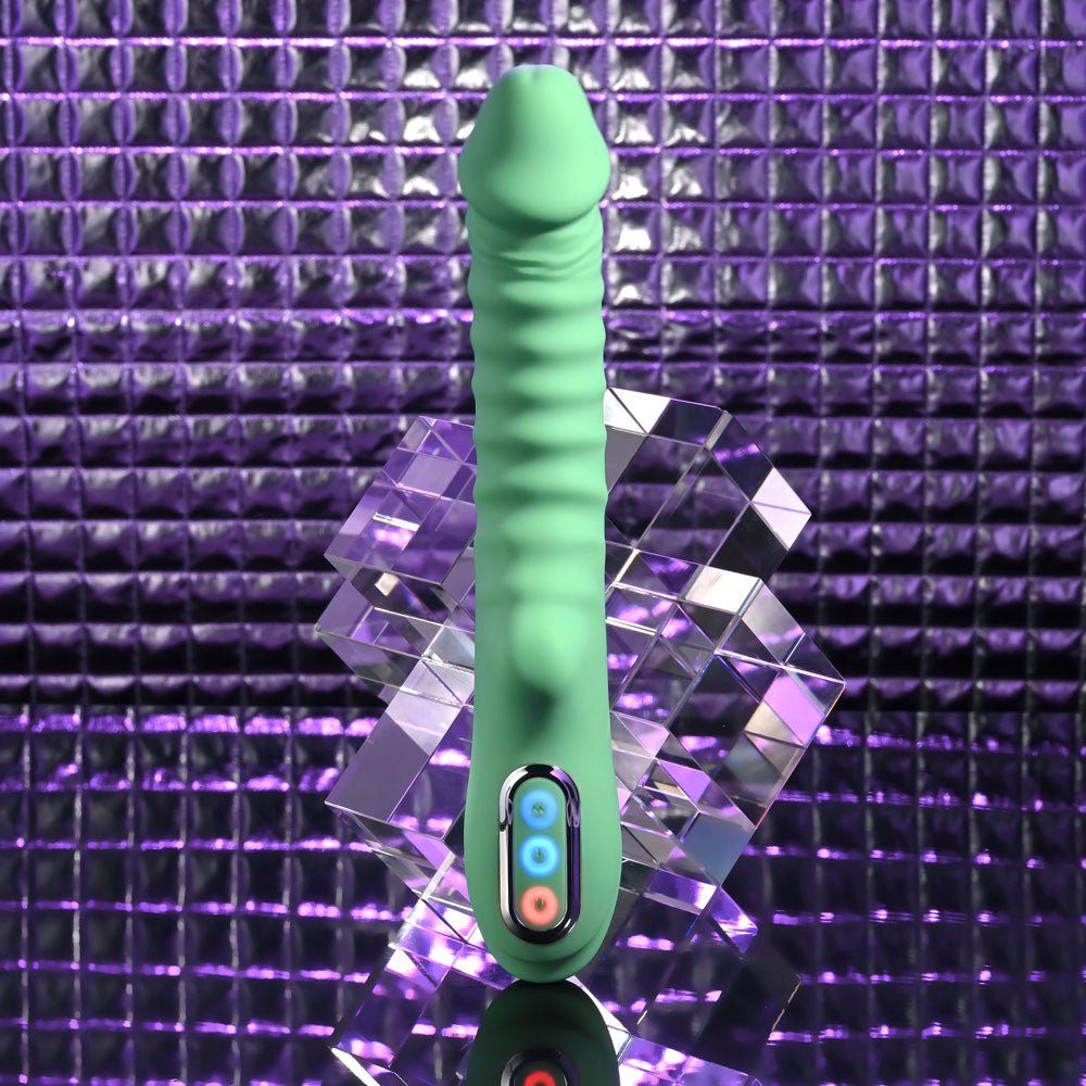 Evolved FULL THROTTLE - Mint Green 24.1 cm USB Rechargeable Vibrator - Silk and Sin