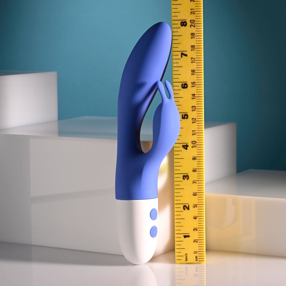 Evolved FUNNY BUNNY - Blue 20 cm USB Rechargeable Rabbit Vibrator - Silk and Sin