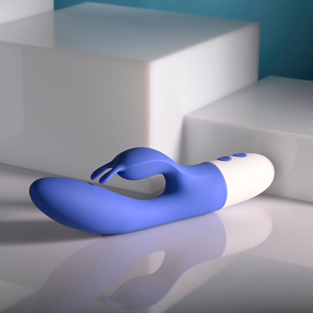 Evolved FUNNY BUNNY - Blue 20 cm USB Rechargeable Rabbit Vibrator - Silk and Sin