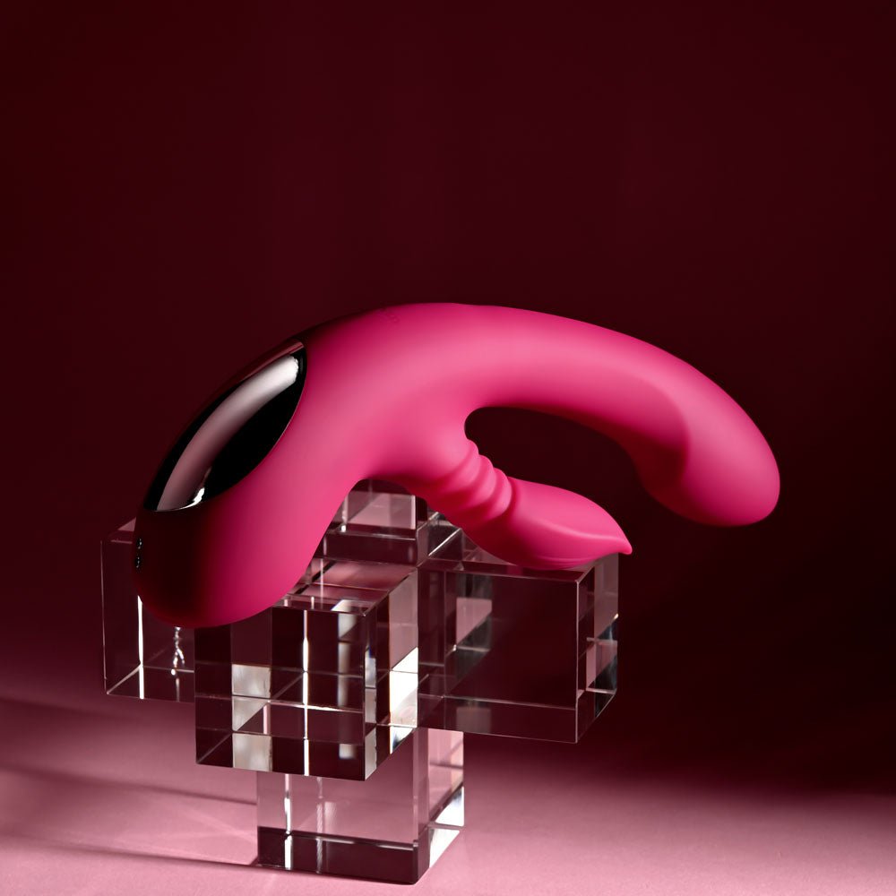 Evolved GENTLE PERSUASION - Pink 20 cm USB Rechargeable Rabbit Vibrator - Silk and Sin