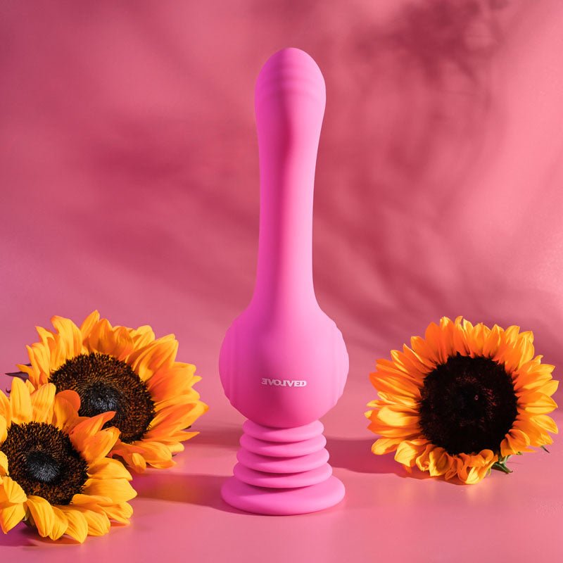 Evolved GYRO VIBE - Pink 24.8 cm USB Rechargeable Super Vibrator - Silk and Sin