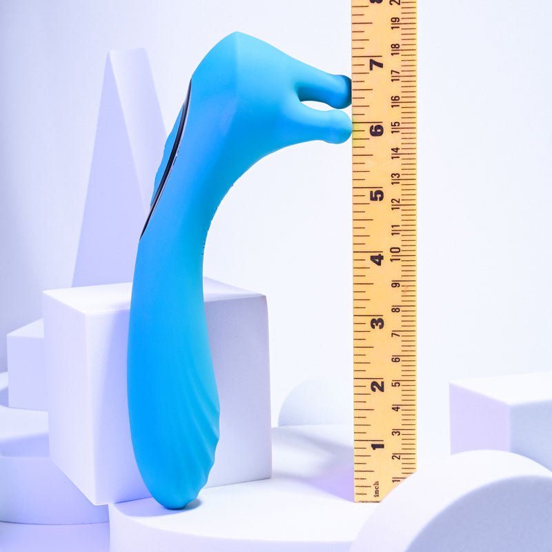 Evolved HEADS OR TAILS - Blue 19.3 cm USB Rechargeable Dual Ended Massager - Silk and Sin
