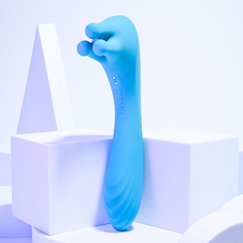 Evolved HEADS OR TAILS - Blue 19.3 cm USB Rechargeable Dual Ended Massager - Silk and Sin