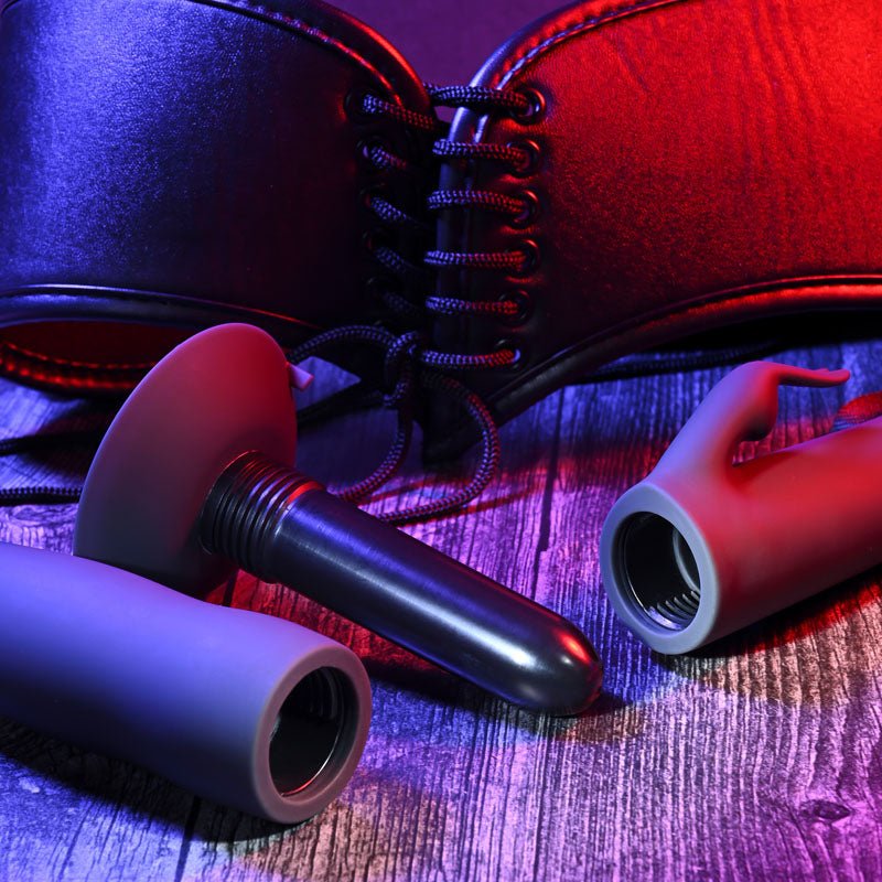 Evolved HEAVENLY HARNESS - Black USB Rechargeable Strap-On Kit - Silk and Sin