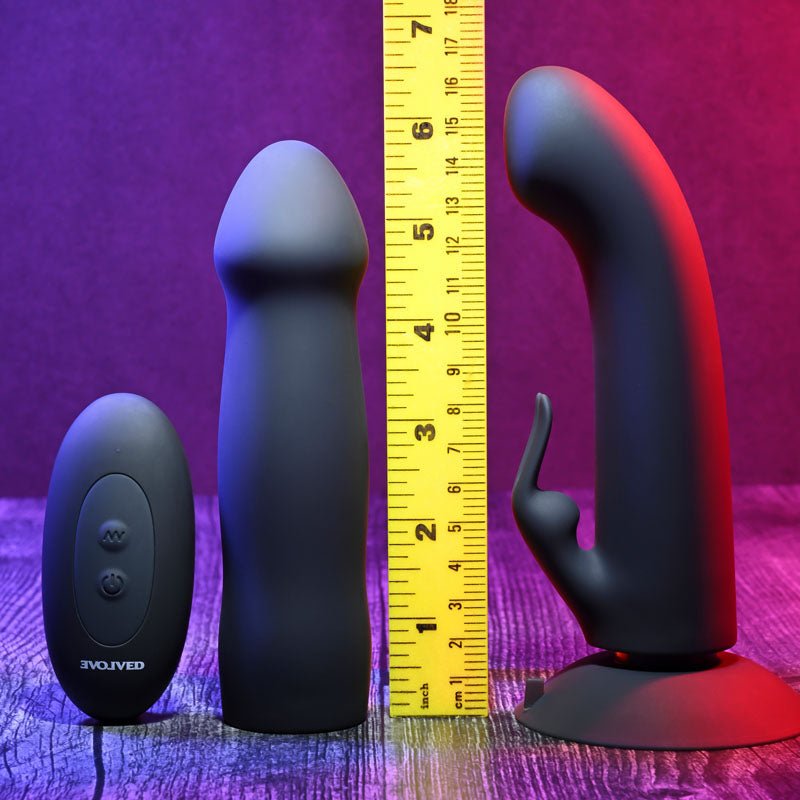 Evolved HEAVENLY HARNESS - Black USB Rechargeable Strap-On Kit - Silk and Sin