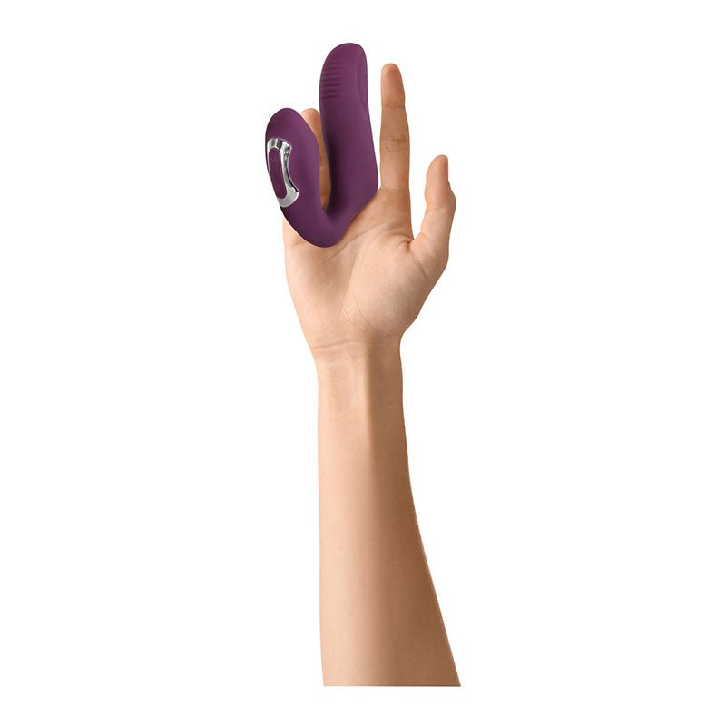 Evolved Helping Hand - Purple USB Rechargeable Dual Finger Stimulator - Silk and Sin