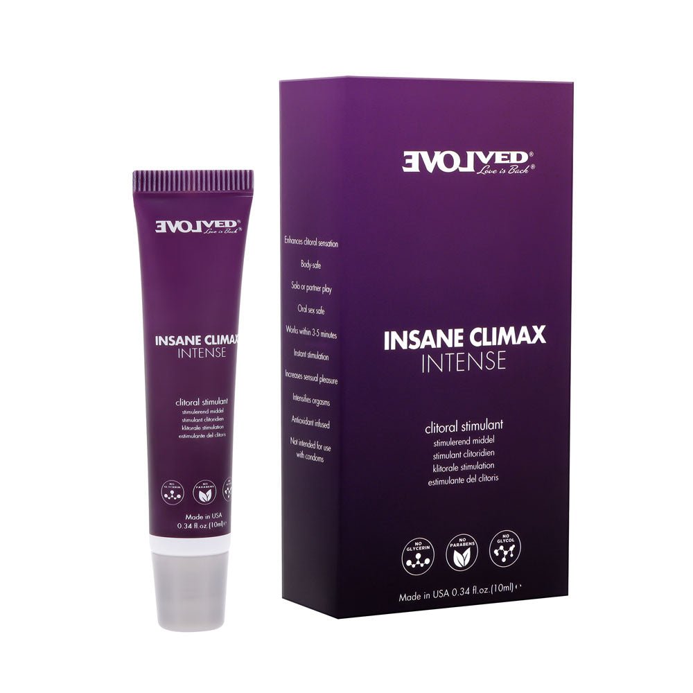 Evolved INSANE CLIMAX - INTENSE - Clitoral Stimulation Gel - 10 ml Tube - Silk and Sin