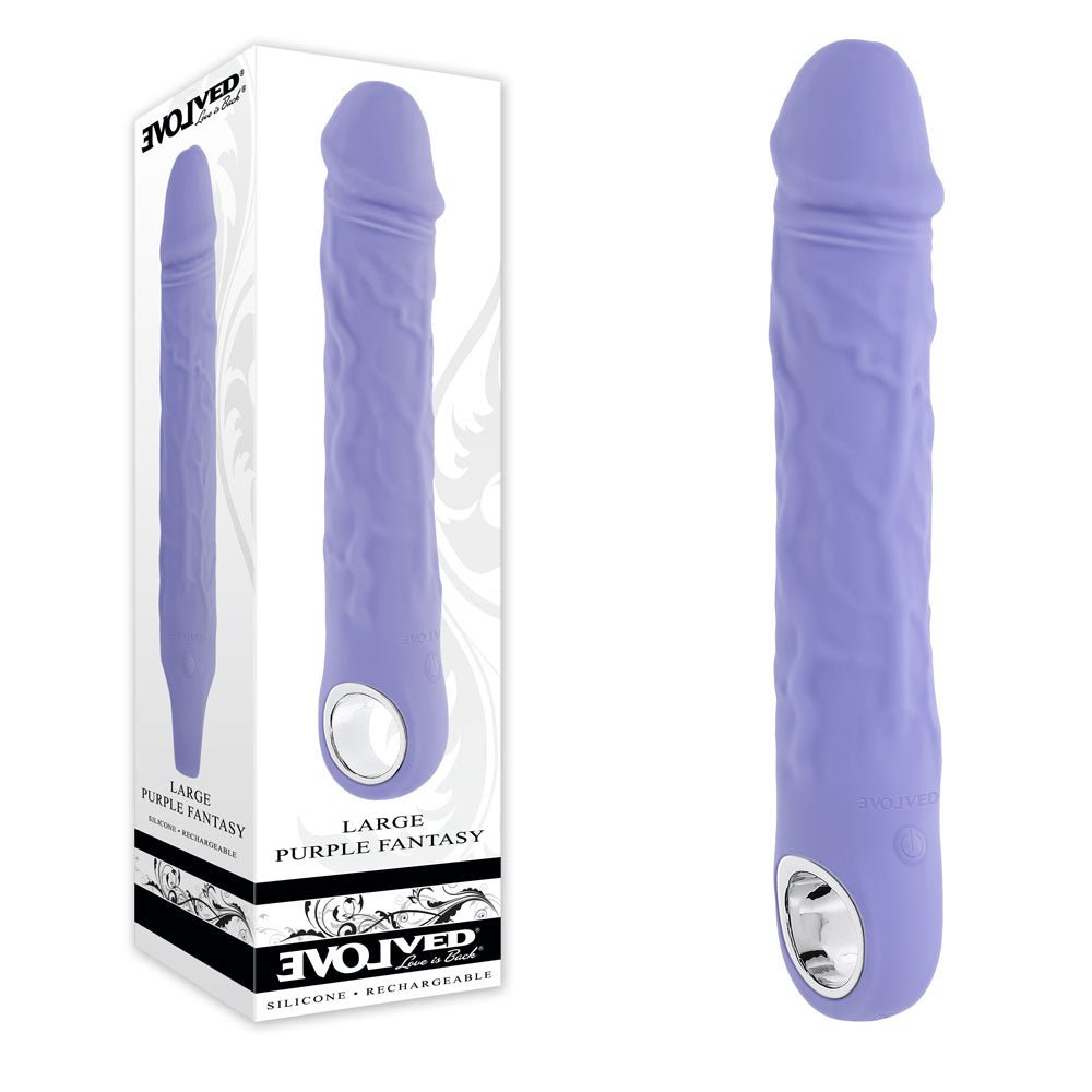 Evolved LARGE PURPLE FANTASY - Purple 21.8 cm USB Rechargeable Vibrator - Silk and Sin