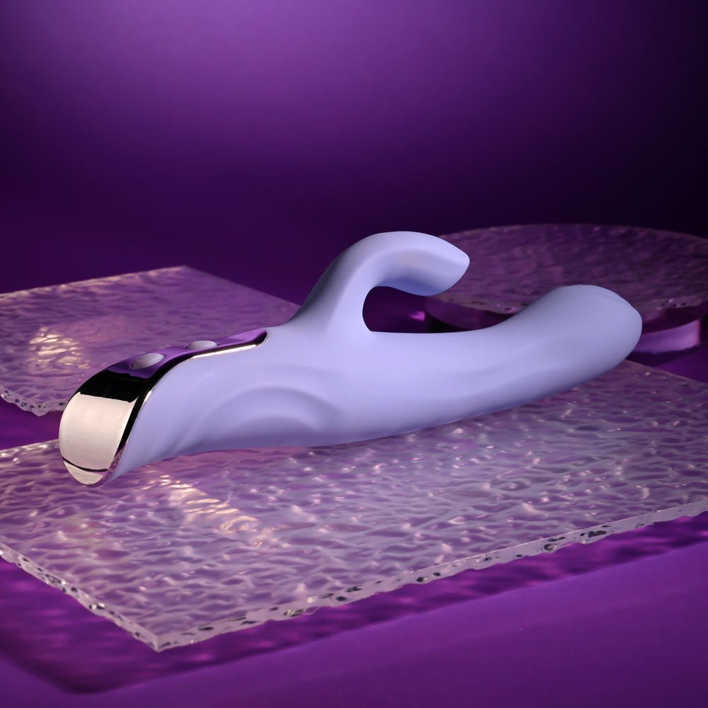 Evolved LAVENDER LOVE - Purple 23.3 cm USB Rechargeable Rabbit Vibrator - silkandsin