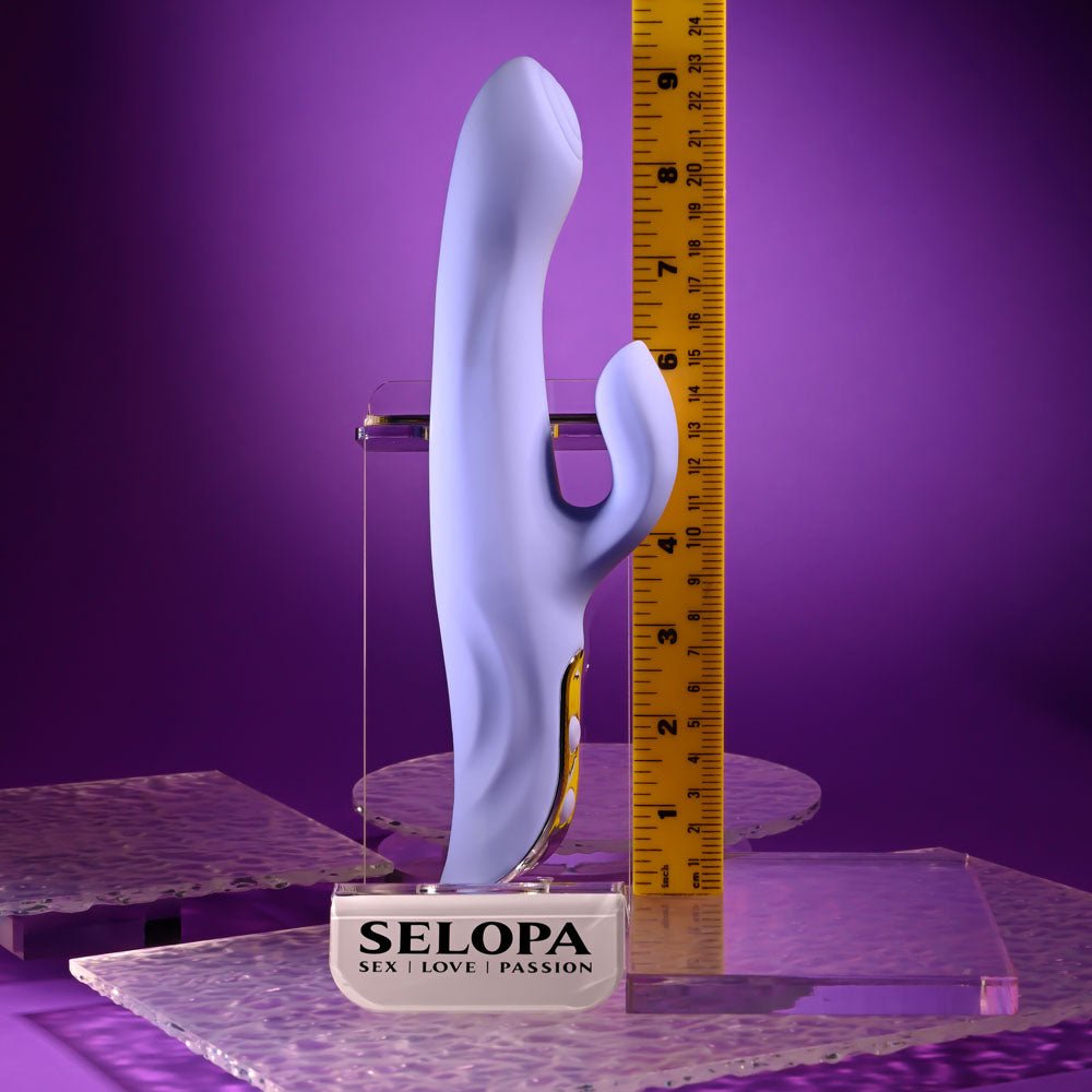 Evolved LAVENDER LOVE - Purple 23.3 cm USB Rechargeable Rabbit Vibrator - silkandsin