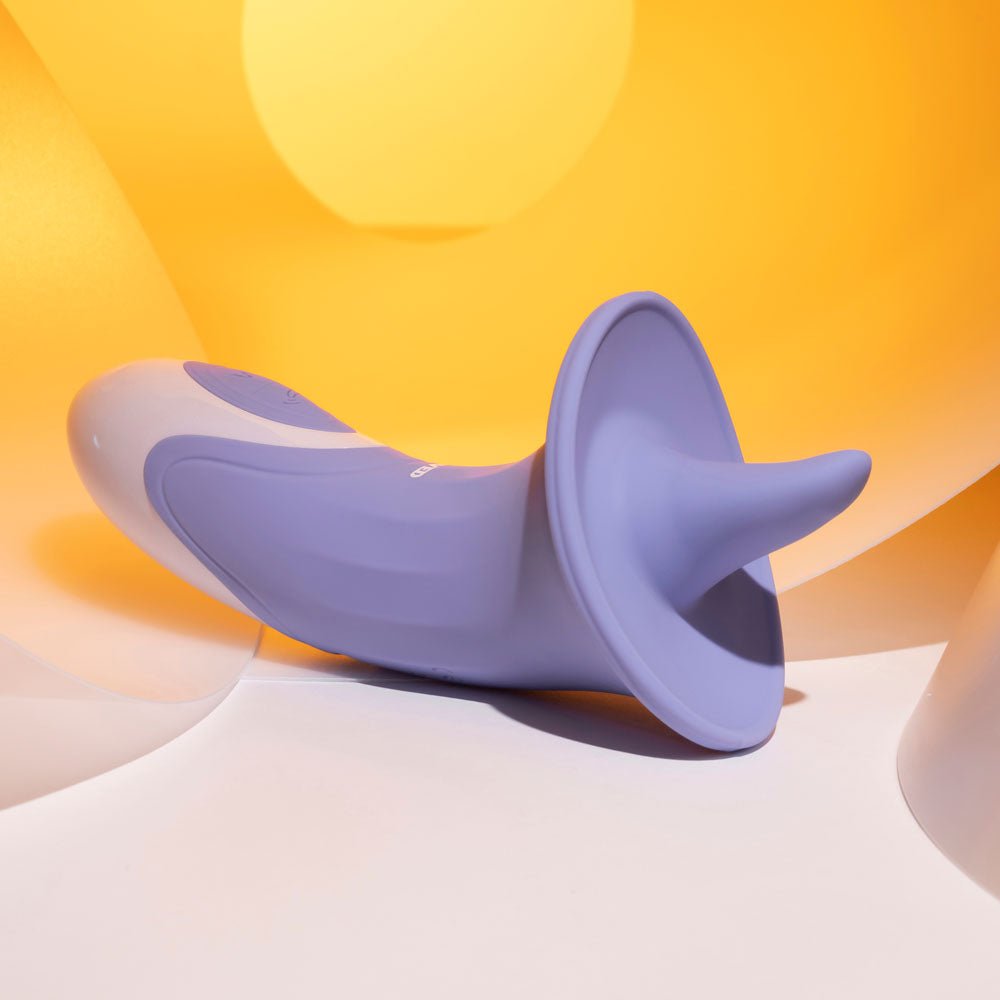 Evolved LIX & KISSES - Purple 18.7 cm USB Rechargeable Flicking Tongue Stimulator - Silk and Sin