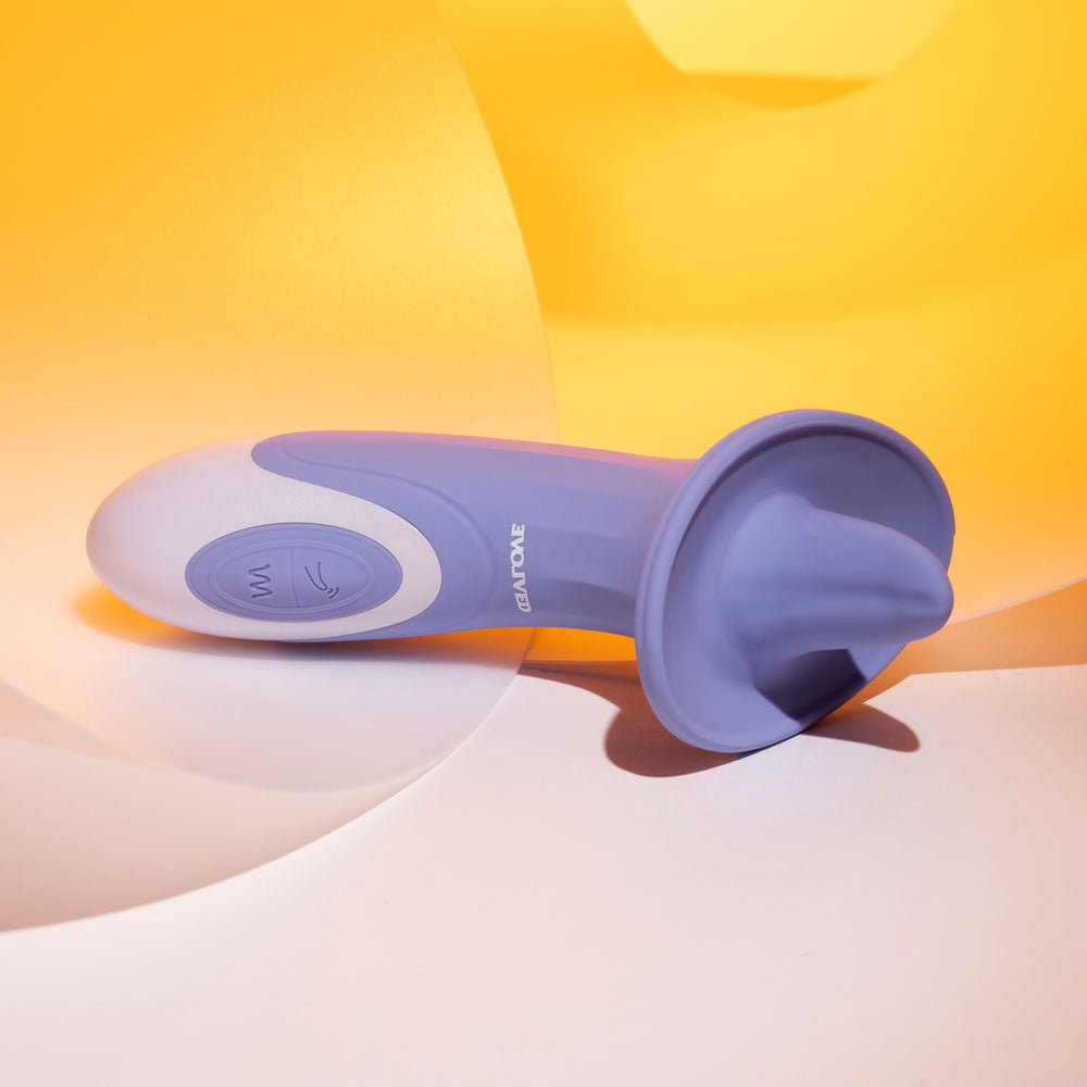 Evolved LIX & KISSES - Purple 18.7 cm USB Rechargeable Flicking Tongue Stimulator - Silk and Sin