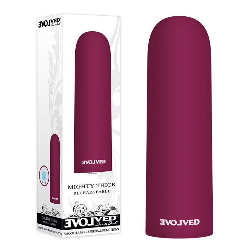 Evolved Mighty Thick - Burgundy Red 9 cm USB Rechargeable Bullet - Silk and Sin