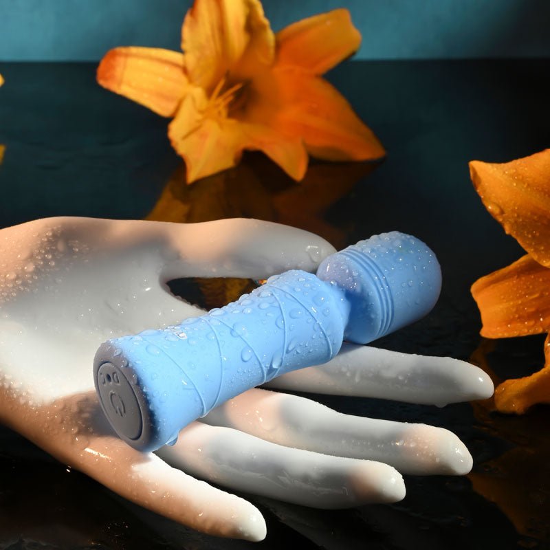 Evolved Out Of The Blue - Blue 10.5 cm USB Rechargeable Mini Massager Wand - Silk and Sin
