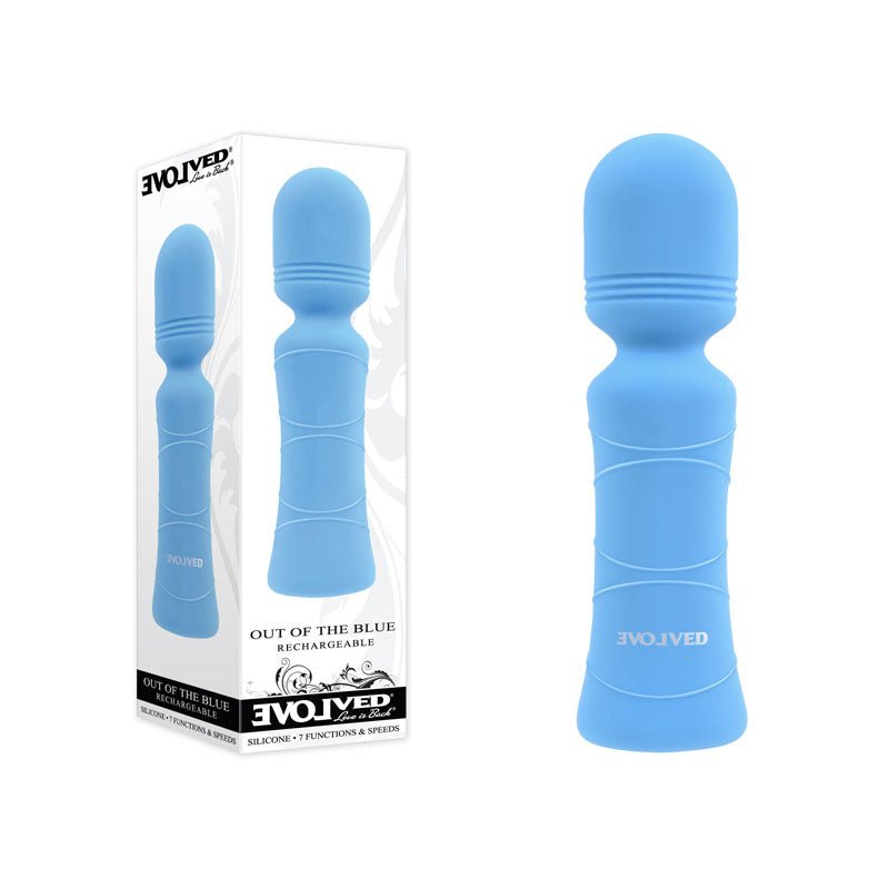 Evolved Out Of The Blue - Blue 10.5 cm USB Rechargeable Mini Massager Wand - Silk and Sin