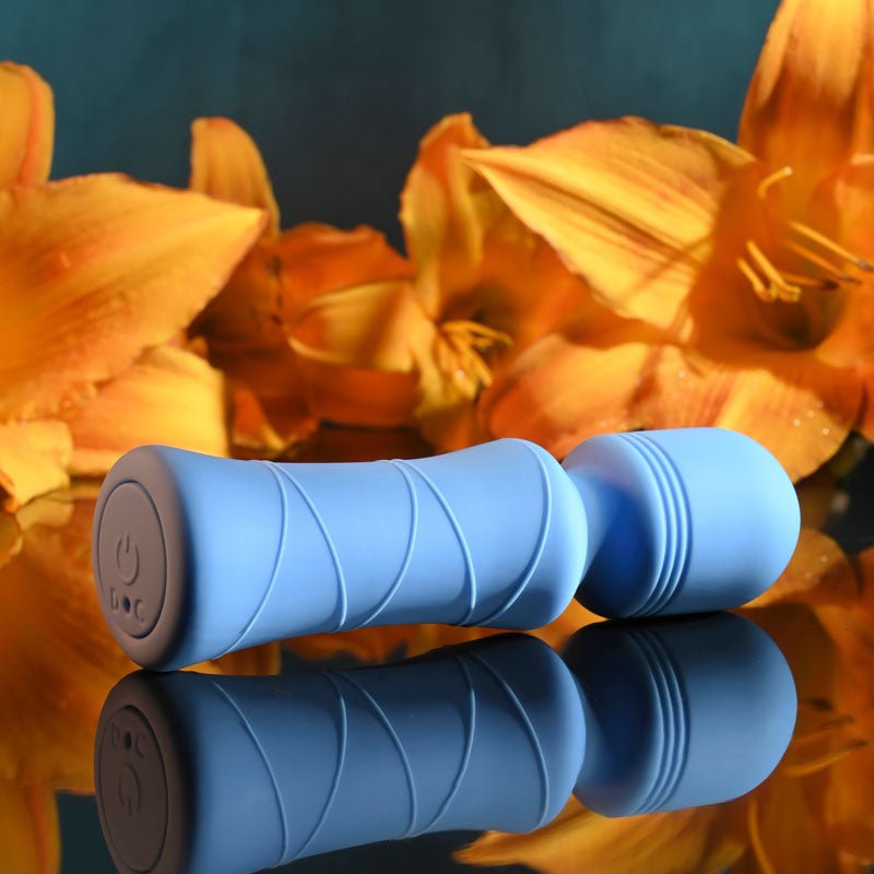 Evolved Out Of The Blue - Blue 10.5 cm USB Rechargeable Mini Massager Wand - Silk and Sin