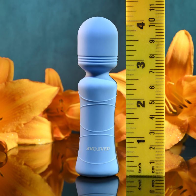 Evolved Out Of The Blue - Blue 10.5 cm USB Rechargeable Mini Massager Wand - Silk and Sin