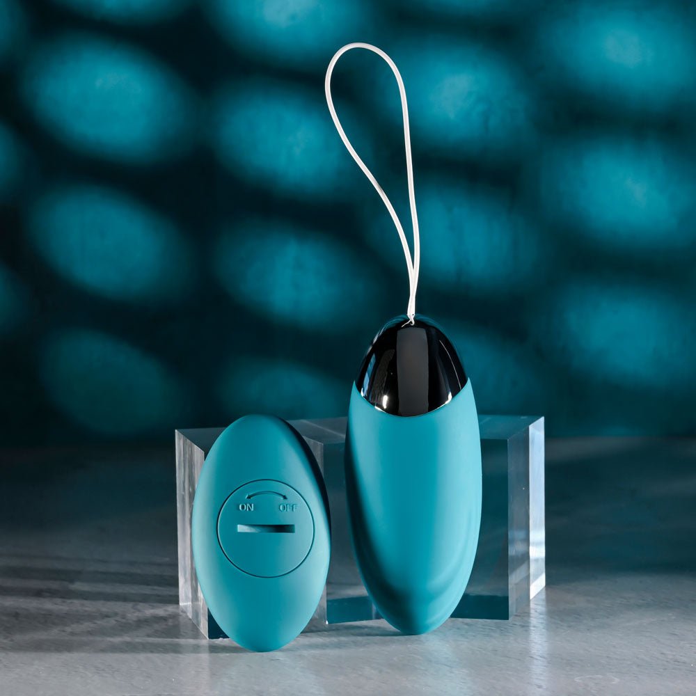 Evolved OVAL OFFICE - Green 8.5 cm USB Rechargeable Wireless Egg with Remote Control - Silk and Sin