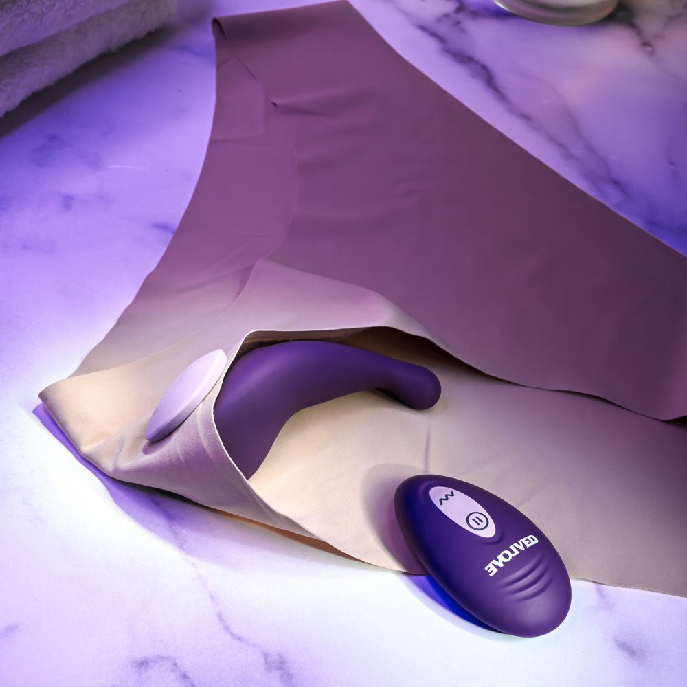 Evolved PANTY PARTY - Purple USB Rechargeable Panty Vibrator with Remote Control - Silk and Sin