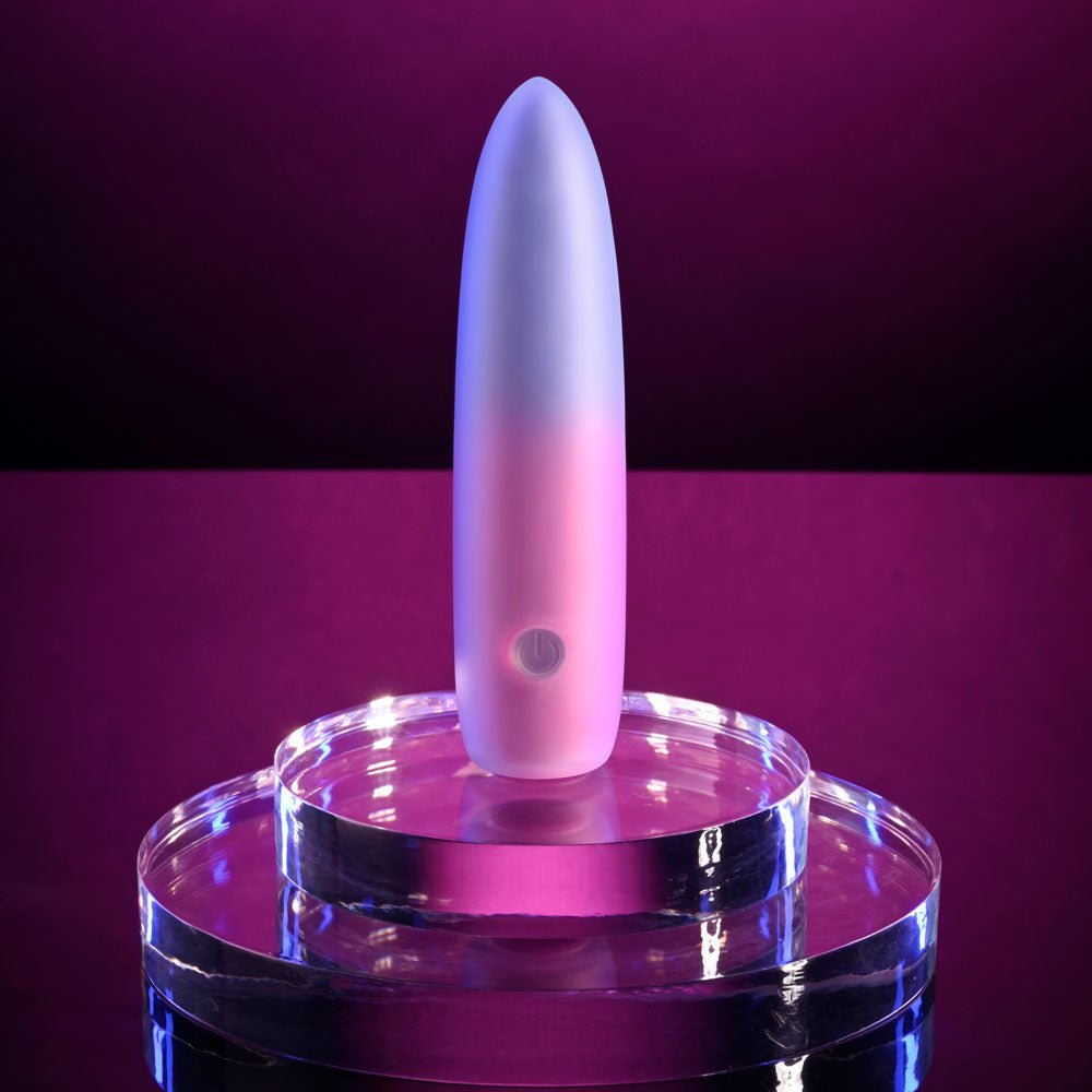 Evolved PARADISE BULLET - Pink/Purple 10.2 cm USB Rechargeable Bullet - Silk and Sin