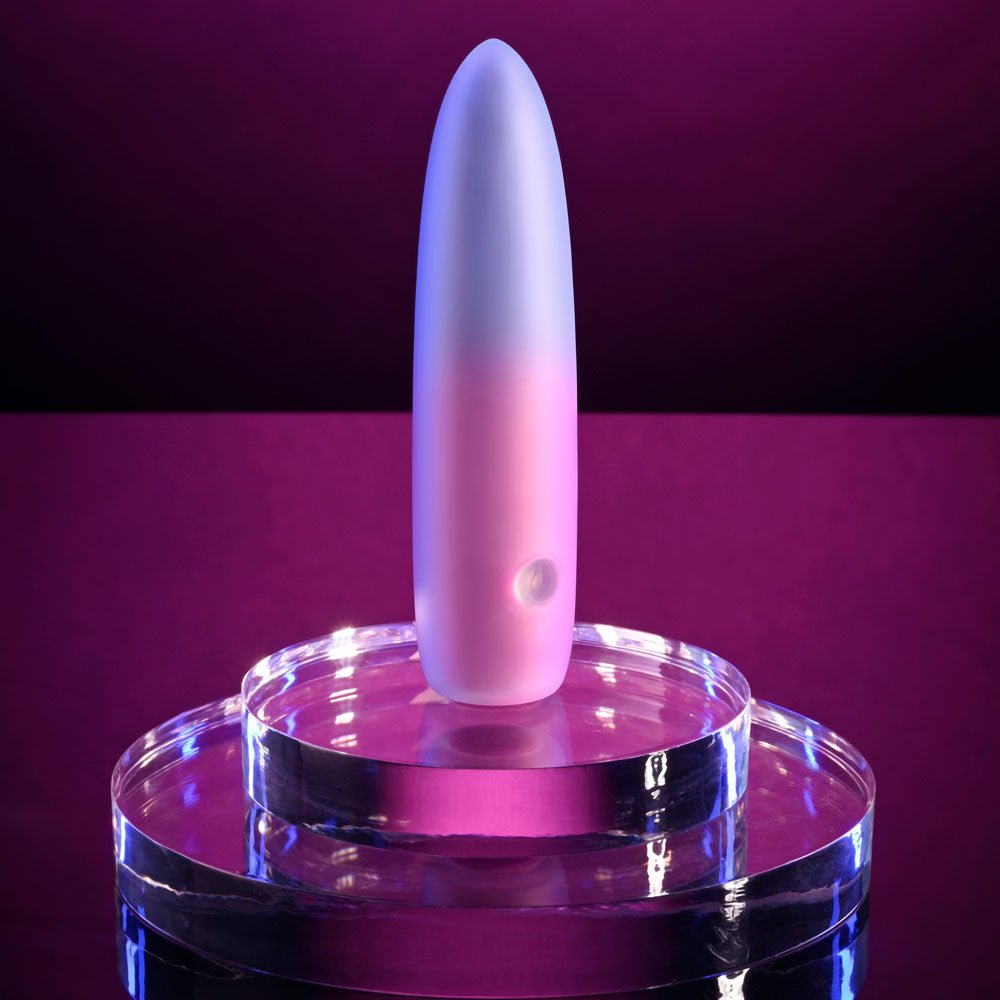 Evolved PARADISE BULLET - Pink/Purple 10.2 cm USB Rechargeable Bullet - Silk and Sin