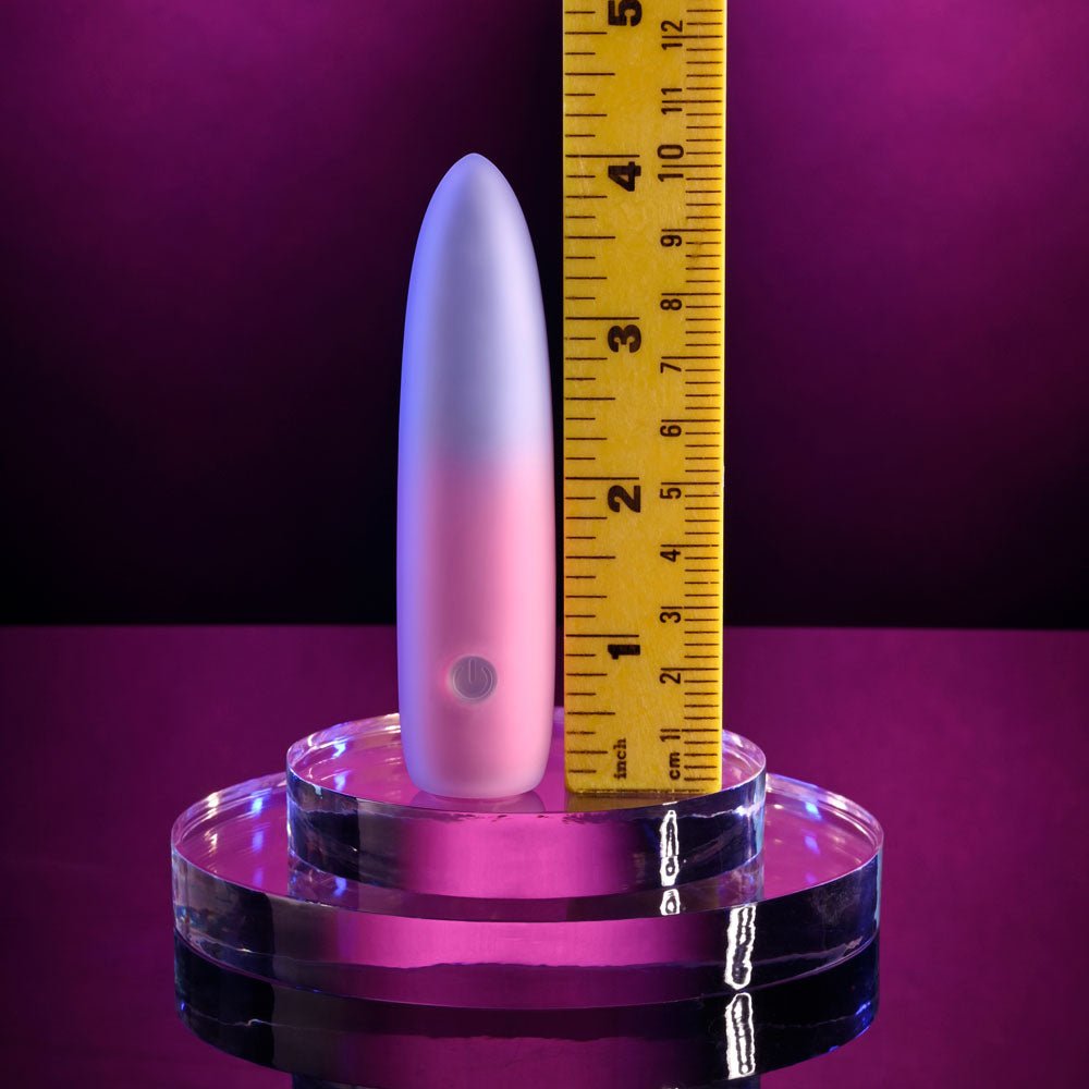 Evolved PARADISE BULLET - Pink/Purple 10.2 cm USB Rechargeable Bullet - Silk and Sin