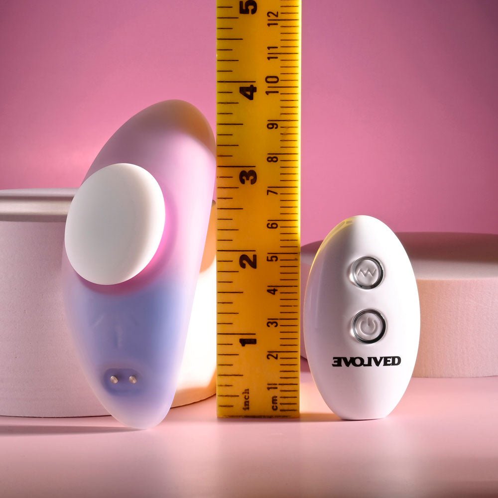 Evolved PARADISE PANTY - Pink/Purple USB Rechargeable Panty Vibrator with Remote Control - Silk and Sin