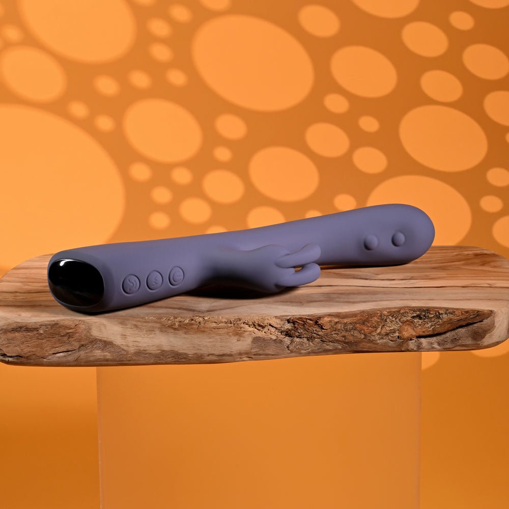 Evolved POPPIN GOOD TIME - Purple 20 cm USB Rechargeable Rabbit Vibrator - silkandsin