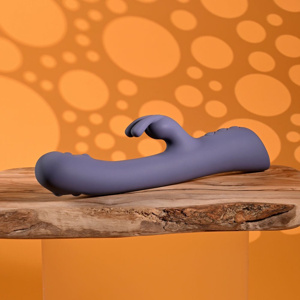 Evolved POPPIN GOOD TIME - Purple 20 cm USB Rechargeable Rabbit Vibrator - silkandsin