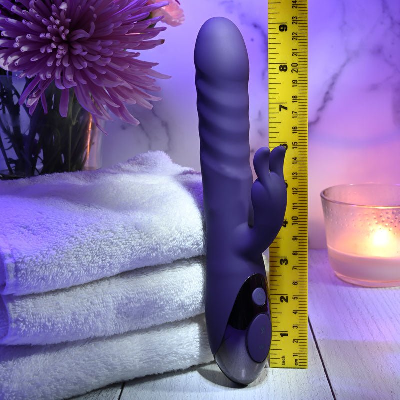 Evolved RASCALLY RABBIT - Purple 22.9 cm USB Rechargeable Rabbit Vibrator - Silk and Sin
