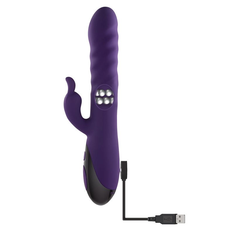 Evolved RASCALLY RABBIT - Purple 22.9 cm USB Rechargeable Rabbit Vibrator - Silk and Sin
