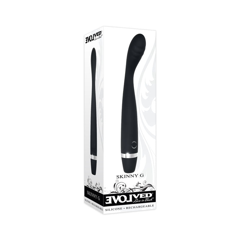 Evolved Skinny G - Black 17.8 cm USB Rechargeable Vibrator - Silk and Sin