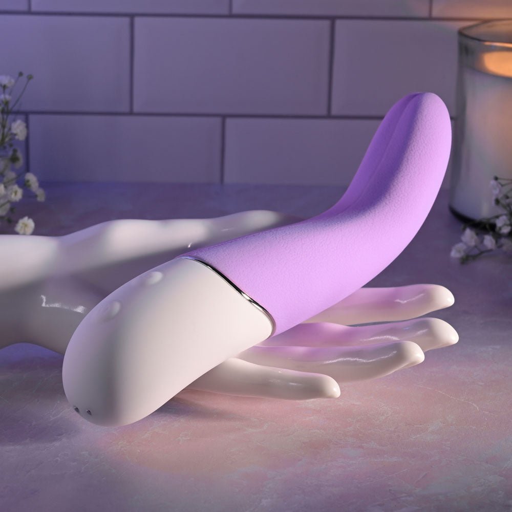 Evolved SLIP OF THE TONGUE - Purple 21.1 cm USB Rechargeable Flicking Tongue Vibrator - Silk and Sin