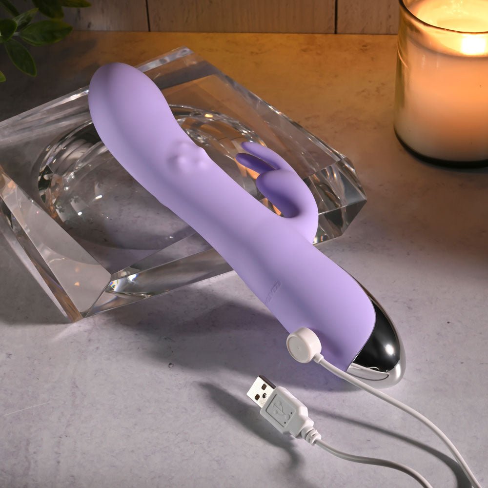 Evolved SPINDERELLA - Purple USB Rechargeable Rabbit Vibrator - Silk and Sin