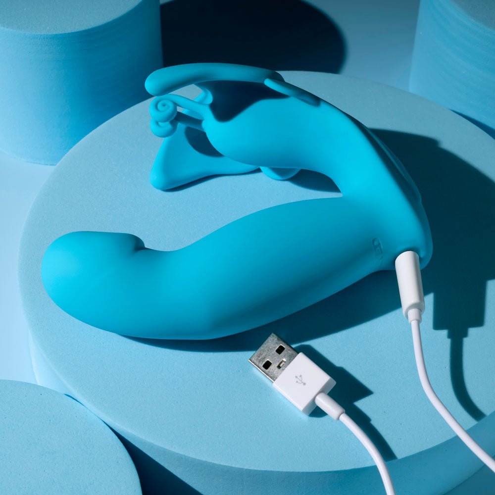 Evolved SPREAD YOUR WINGS - Blue USB Rechargeable Wearable Butterfly Vibrator - Silk and Sin