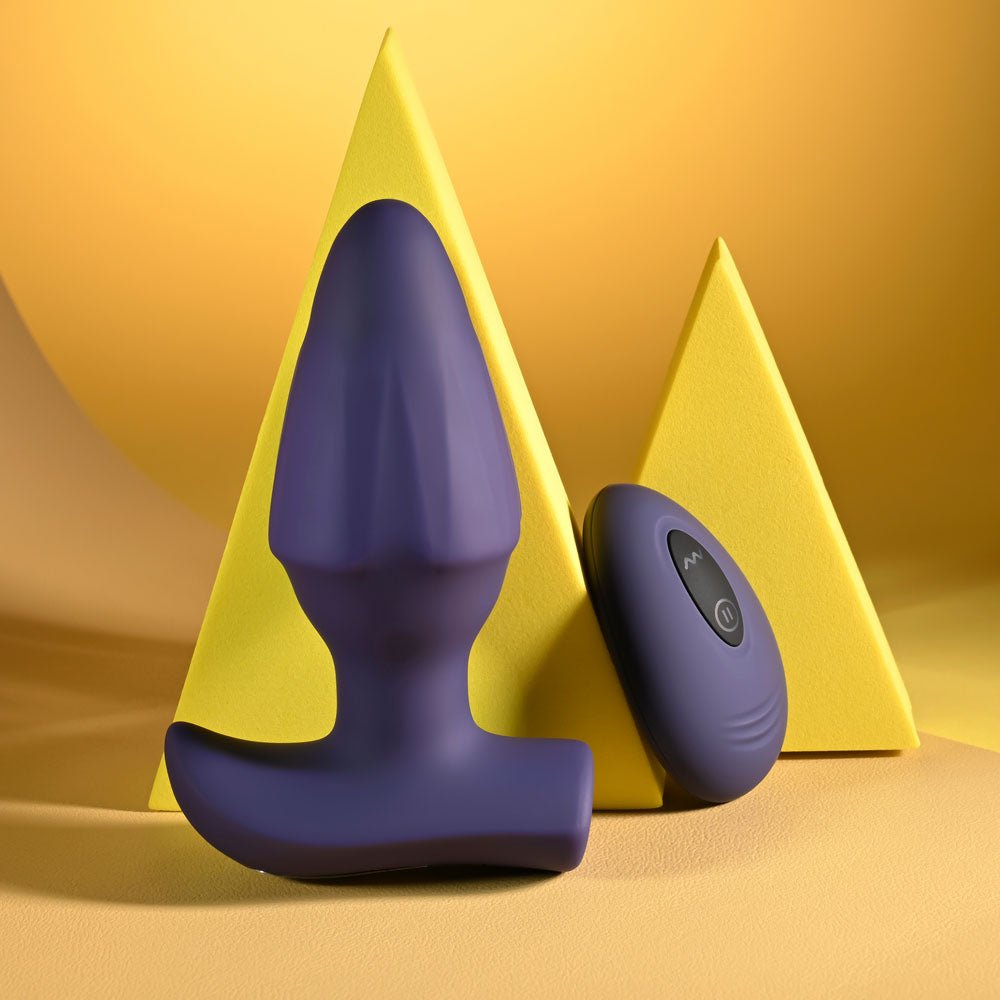 Evolved STARBURST - Purple 10.1 cm USB Rechargeable Vibrating Butt Plug with Wireless Remote - Silk and Sin