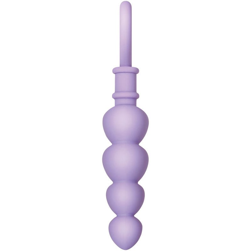 Evolved Sweet Treat - Purple 11.5 cm Beaded Butt Plug with Handle - Silk and Sin