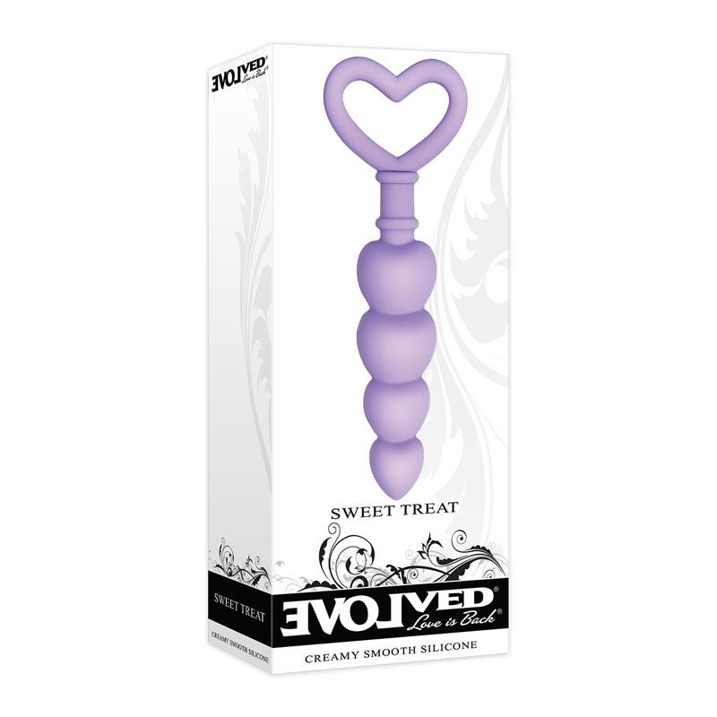 Evolved Sweet Treat - Purple 11.5 cm Beaded Butt Plug with Handle - Silk and Sin
