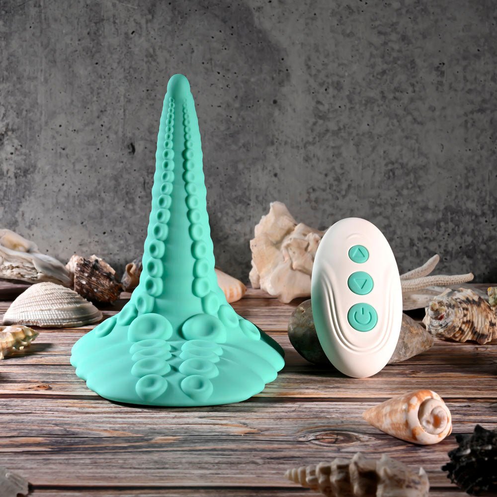 Evolved TENTACLE GRINDER - Green USB Rechargeable Fantasy Grinder Pad with Wireless Remote - Silk and Sin