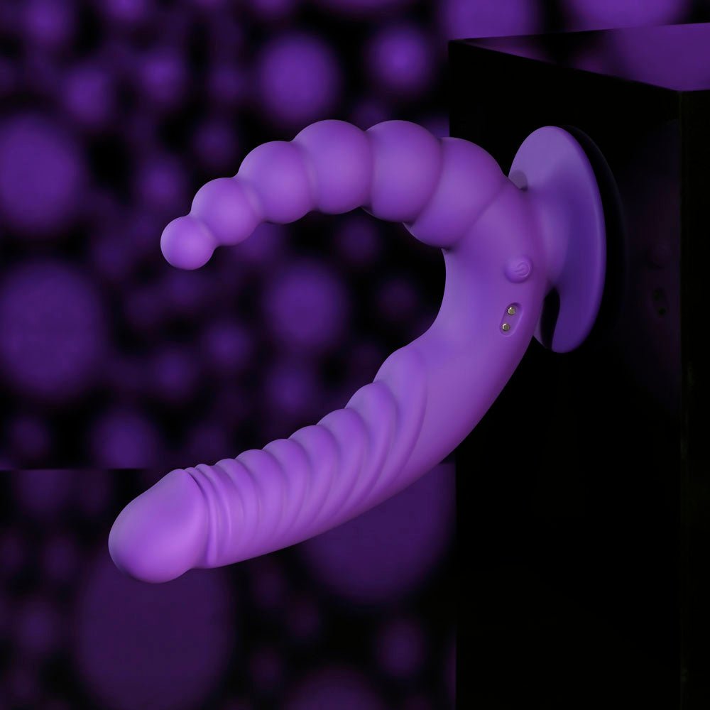 Evolved THE RIDER - Purple USB Rechargeable Double Ended Vibrator with Wireless Remote - Silk and Sin