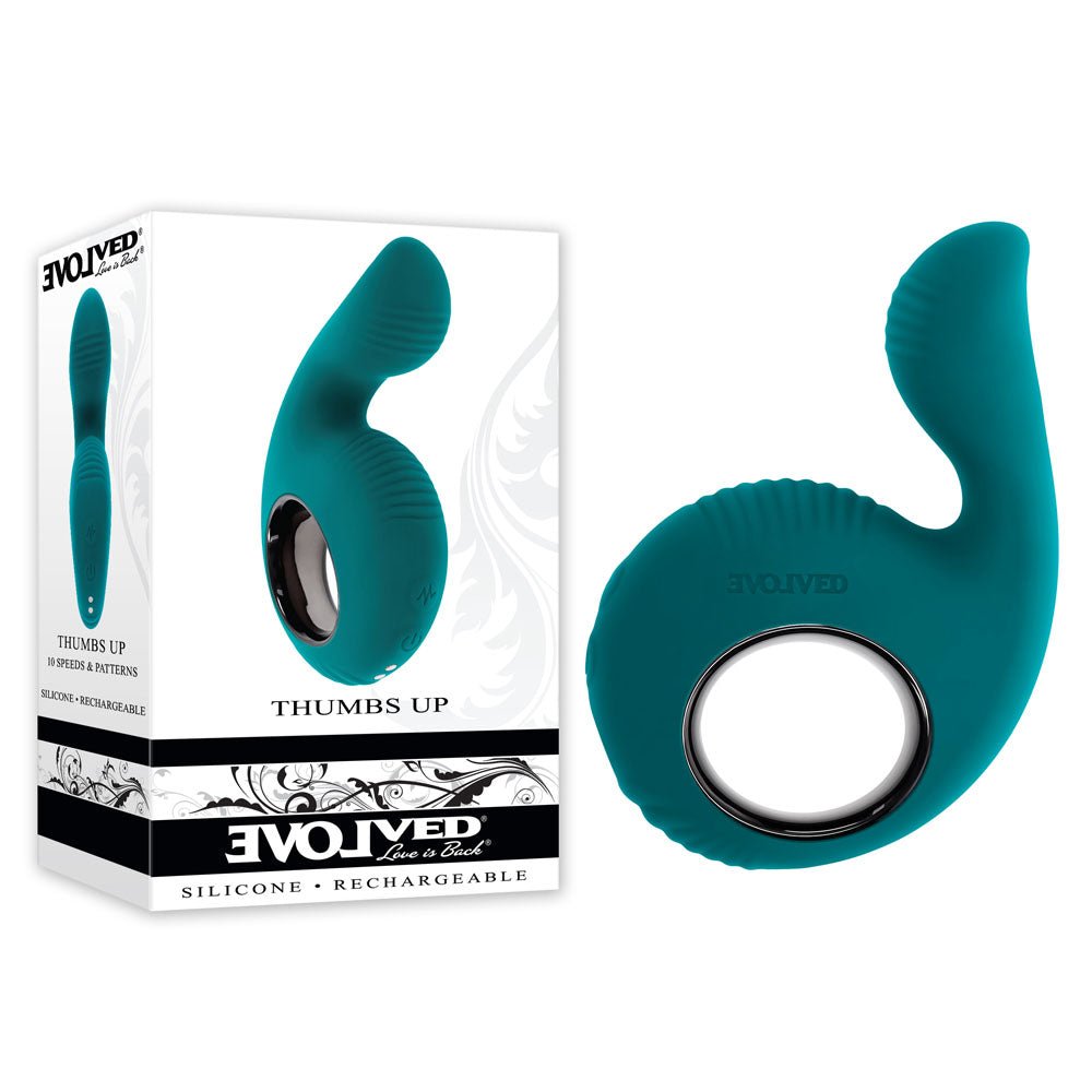 Evolved THUMBS UP - Green USB Rechargeable Stimulator - Silk and Sin