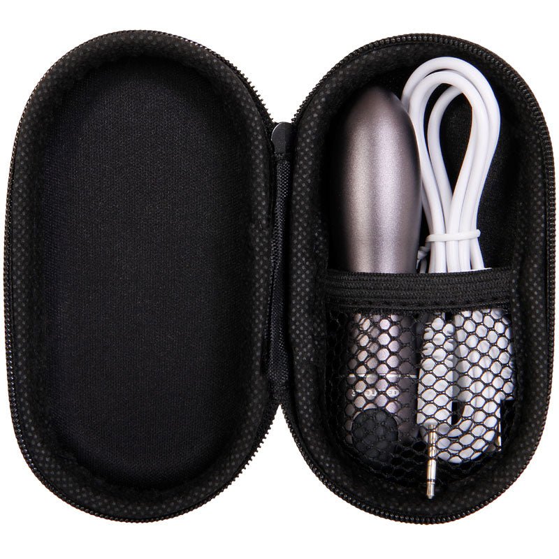 Evolved Travel-Gasm - Gray 9 cm USB Rechargeable Bullet with Travel Case - Silk and Sin