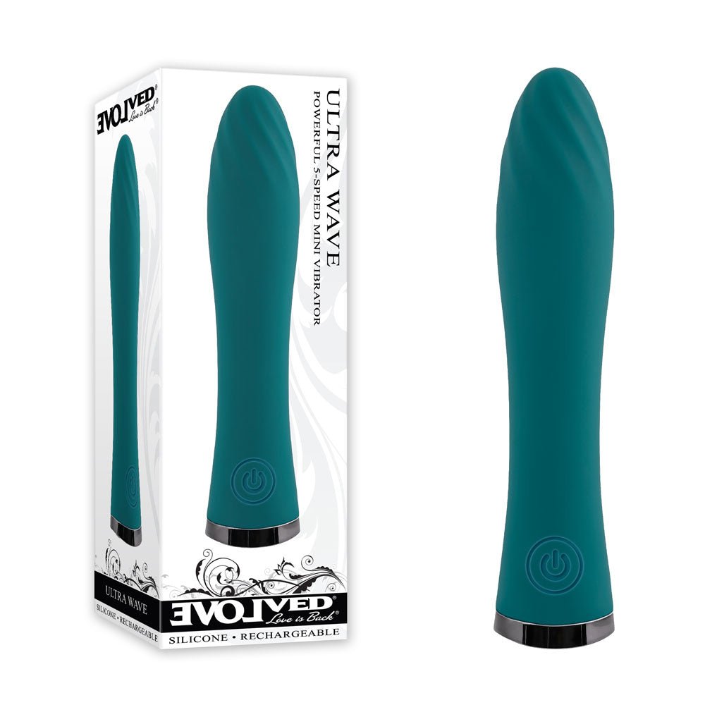 Evolved ULTRA WAVE - Blue 13 cm USB Rechargeable Mini Vibrator - Silk and Sin