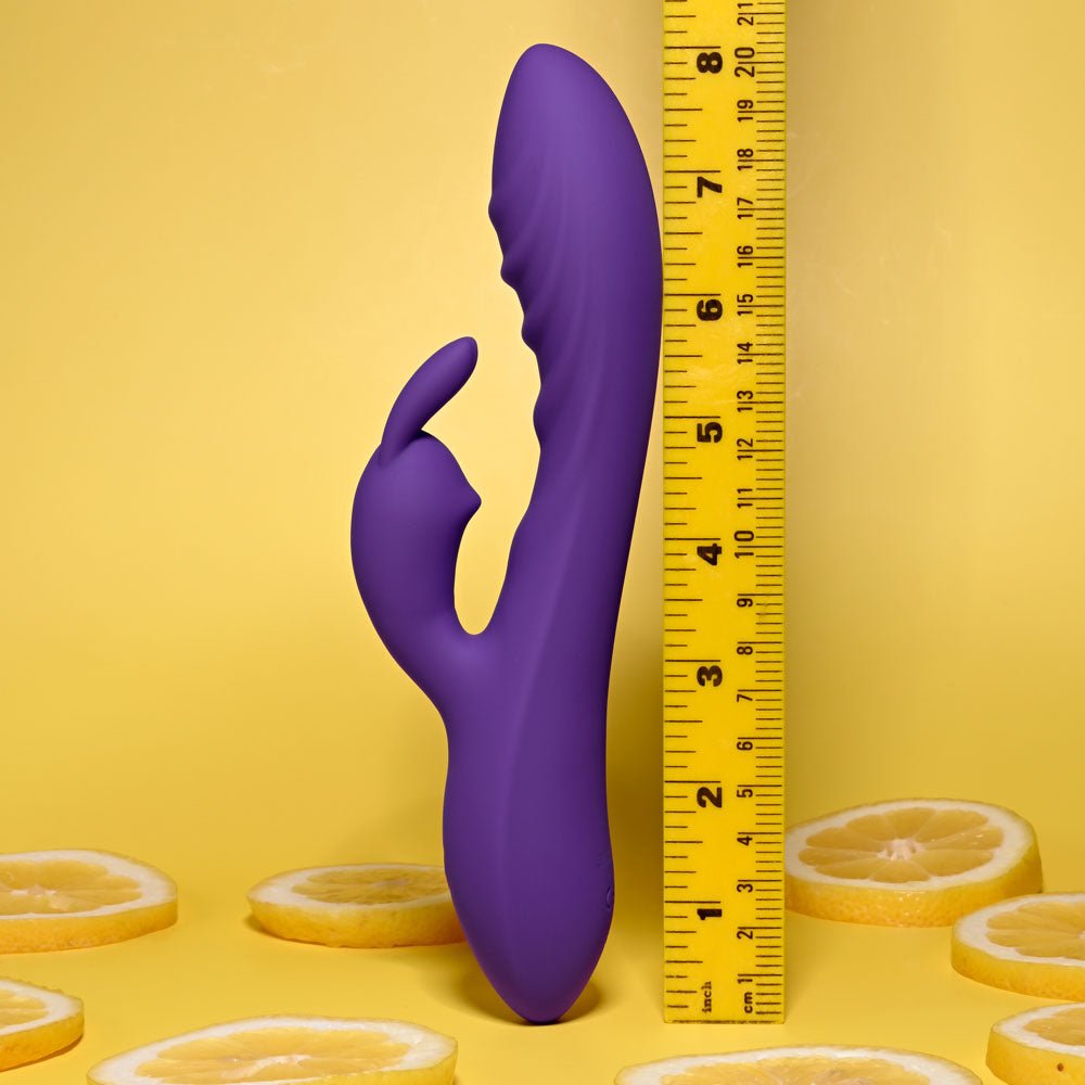 Evolved WAVY RABBIT - Purple 20.6 cm USB Rechargeable Rabbit Vibrator - Silk and Sin