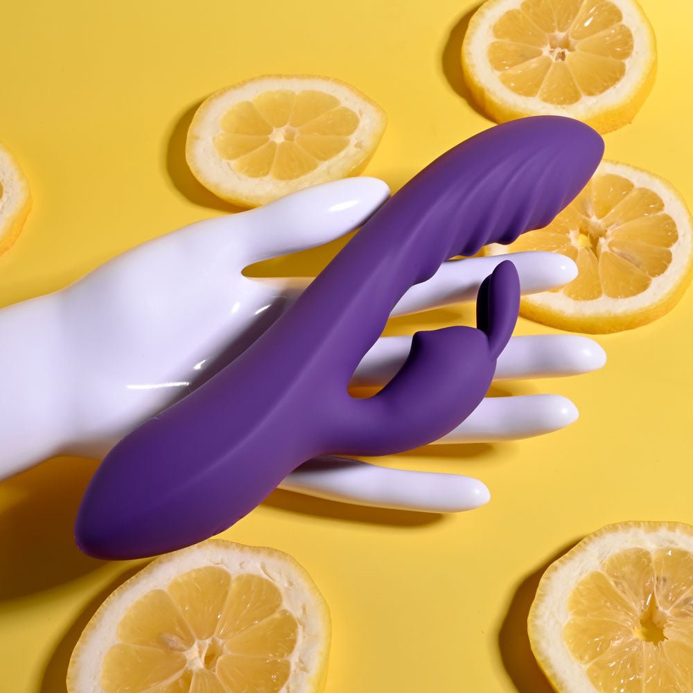 Evolved WAVY RABBIT - Purple 20.6 cm USB Rechargeable Rabbit Vibrator - Silk and Sin