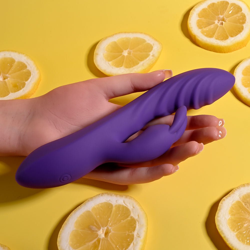 Evolved WAVY RABBIT - Purple 20.6 cm USB Rechargeable Rabbit Vibrator - Silk and Sin