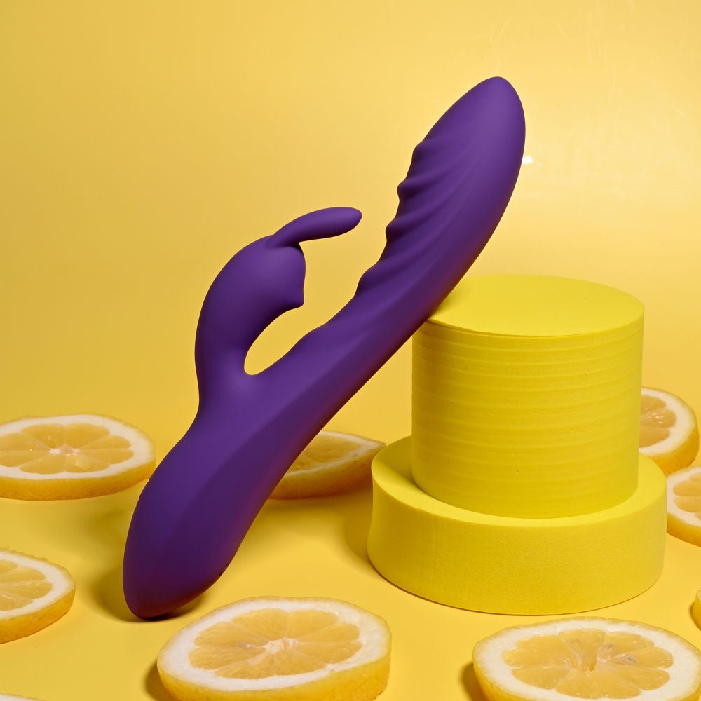 Evolved WAVY RABBIT - Purple 20.6 cm USB Rechargeable Rabbit Vibrator - Silk and Sin