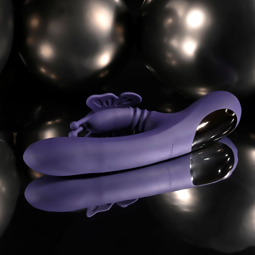 Evolved WINGS OF FRENZY - Purple USB Rechargeable Butterfly Vibrator - Silk and Sin