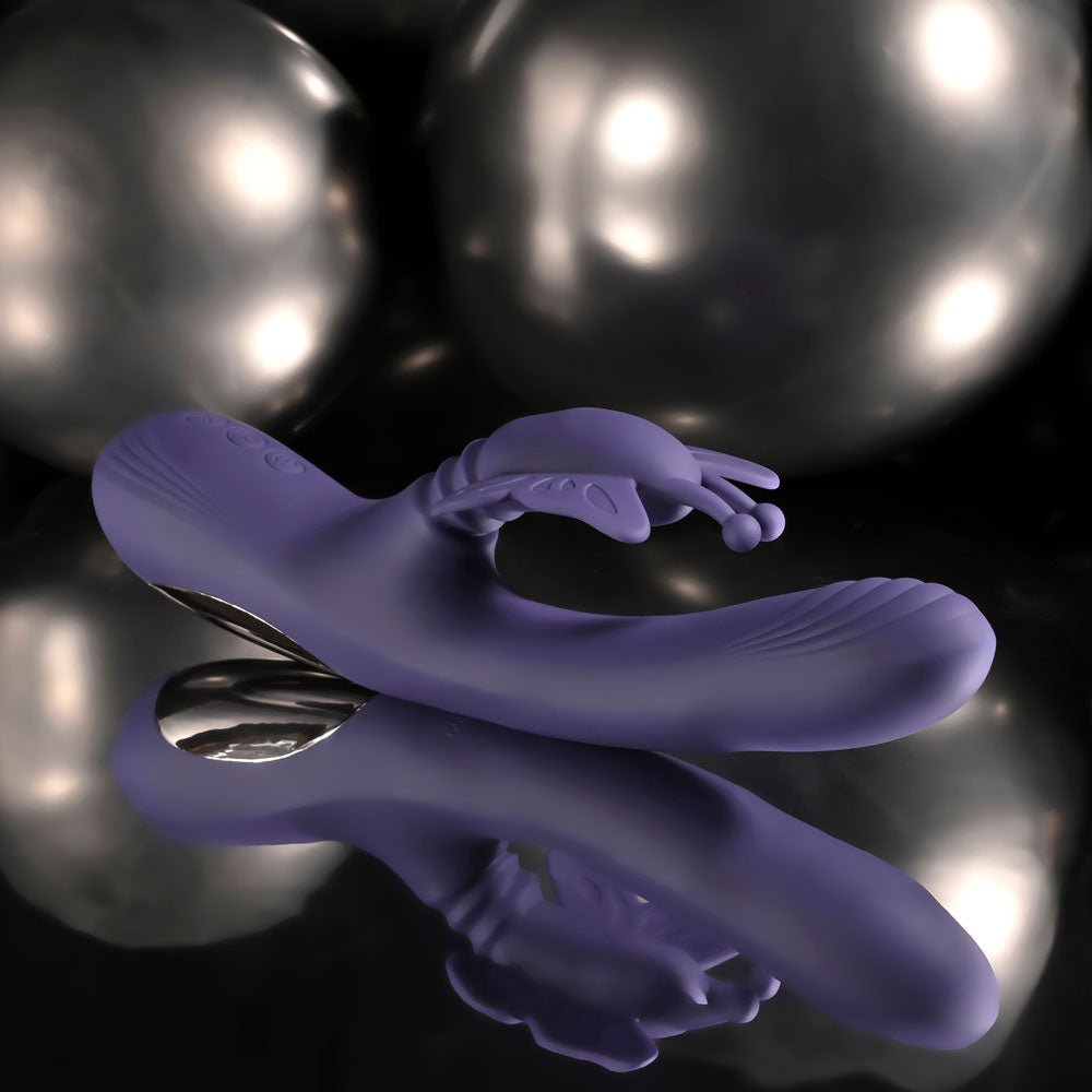 Evolved WINGS OF FRENZY - Purple USB Rechargeable Butterfly Vibrator - Silk and Sin